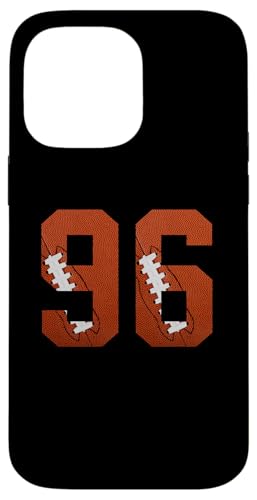 Hülle für iPhone 14 Pro Max Nummer 96 Rückseite – American Football Trikot nummeriert von Football Back Numbers Birthday Apparel Gifts