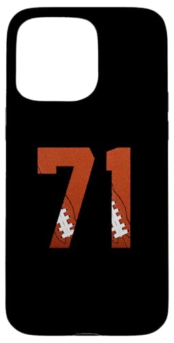 Hülle für iPhone 15 Pro Max Nummer 71 Rückseite – American Football Trikot nummeriert von Football Back Numbers Birthday Apparel Gifts