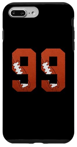 Hülle für iPhone 7 Plus/8 Plus Nummer 99 Rückseite – American Football Trikot nummeriert von Football Back Numbers Birthday Apparel Gifts