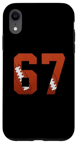 Hülle für iPhone XR Nummer 67 Rückseite – American Football Trikot nummeriert von Football Back Numbers Birthday Apparel Gifts