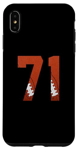 Hülle für iPhone XS Max Nummer 71 Rückseite – American Football Trikot nummeriert von Football Back Numbers Birthday Apparel Gifts