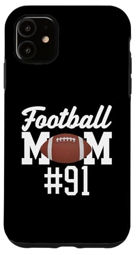 Hülle für iPhone 11 Fußball Mama #91 Lustiges Mutter Frau Touchdown Mädchen Sohn Spiel von Football Mom Touchdown Tees