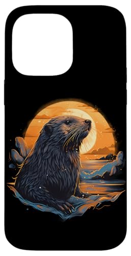 Hülle für iPhone 14 Pro Max Otter Natur Sonnenuntergang Motiv Artwork Wildlife Tierliebhaber von Forest Animal Art