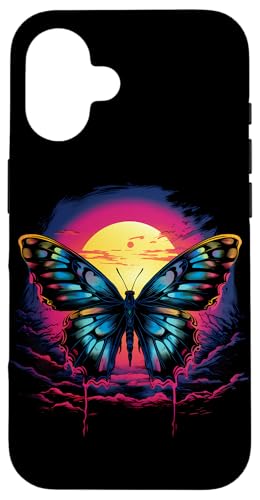 Hülle für iPhone 16 Schmetterling buntes Kunstwerk Sonnenuntergang Tier Kunst Natur Motiv von Forest Animal Art