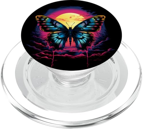 Schmetterling buntes Kunstwerk Sonnenuntergang Tier Kunst Natur Motiv PopSockets PopGrip für MagSafe von Forest Animal Art