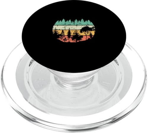 Retro Wald Wildlife Bäume Outdoor Natur PopSockets PopGrip für MagSafe von Forest Wildlife Trees Outdoor Apparel