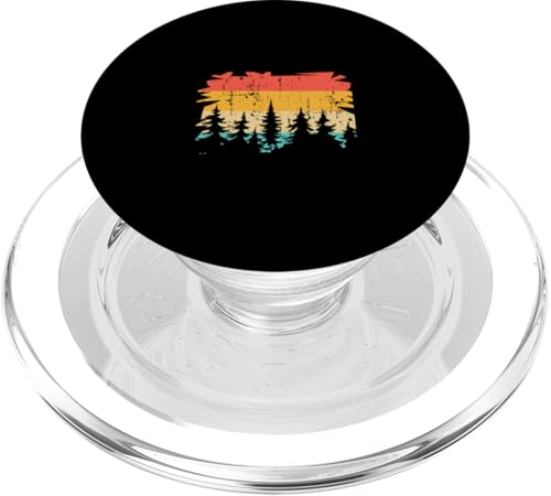 Retro Wald Wildlife Bäume Outdoor Natur PopSockets PopGrip für MagSafe von Forest Wildlife Trees Outdoor Apparel