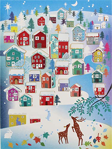 Forever Adventskalender A5 Karte Weihnachten Grußkarte Winterdorf 15x21cm von Forever