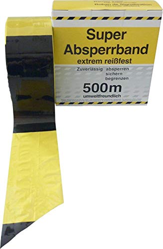 Warn- und Absperrband/46220SZ 80mm x 500m gelb/schwarz von Format