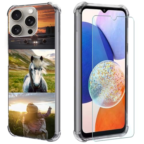 FortiCase Personalisierte Handyhülle + Displayschutzfolie für iPhone 13 Mini,Transparent Silikon Hülle,mit Eigenem Foto Bild Text Personalisiert Case,für iPhone 13 Mini Schutzhülle -3ZG von FortiCase