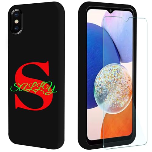 FortiCase Personalisierte Handyhülle + Displayschutzfolie für iPhone X,Schwarz Silikon Hülle,mit Name/Name Text Personalisiert Case,für iPhone X Schutzhülle -SYZG von FortiCase