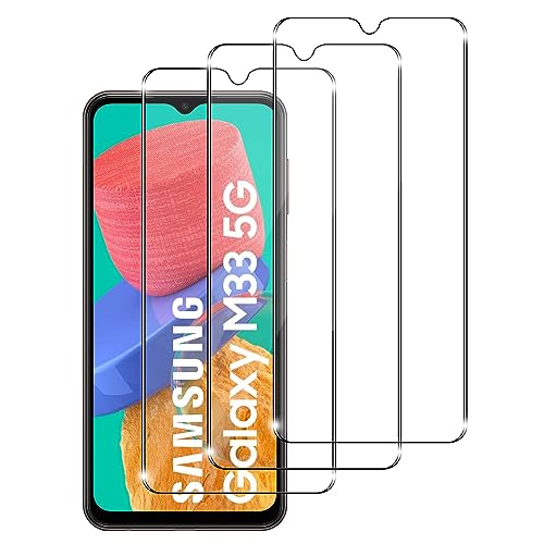 [ 3 Stück] Schutzfolie für Panzerglas für Samsung Galaxy m33 5G, 9H Panzerglasfolie, Anti-Kratzen Glasfolie, Frei von Kratzern, HD Displayschutzfolie für Samsung Galaxy m33 5G von Foryo