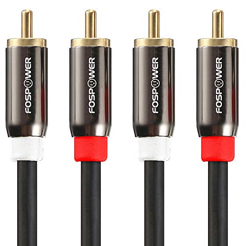 FosPower RCA Kabel (3m) Stereo Cinch Audio Klinkenkabel (2X RCA Cinch Stecker auf/zu 2X RCA Cinch Stecker) [Vergoldet] für Heimkino, HDTV, Hi-Fi Anlagen, BluRay Player, Spielkonsole von FosPower