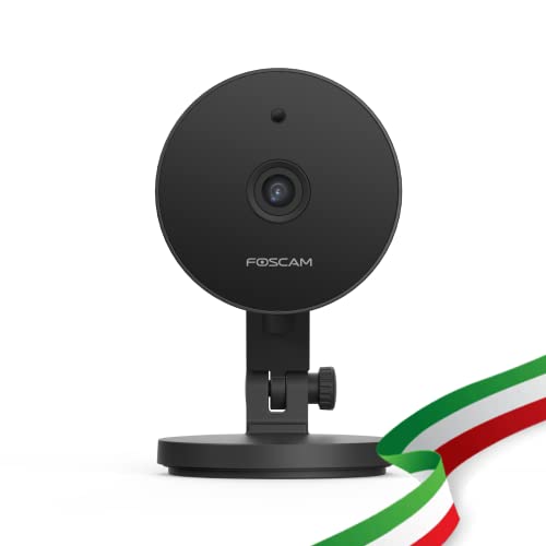 FOSCAM C2M Schwarz IP-Kamera für den Innenbereich WiFi 2,4/5 GHz HD 1080p (2,0 Megapixel), Nachtsicht, Bewegungserkennung, E-Mail-Alert, microSD-Steckplatz, Schwarz von Foscam