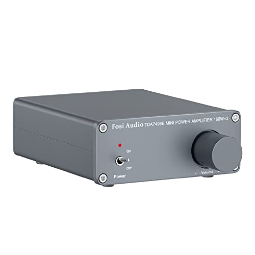 Fosi Audio TDA7498E HiFi Verstärker 320Watt, Mini Hi-Fi Vollverstärker für Passivlautsprecher, 2-Kanal Stereo Audio 160W x 2 Klass-D Verstärker von Fosi Audio
