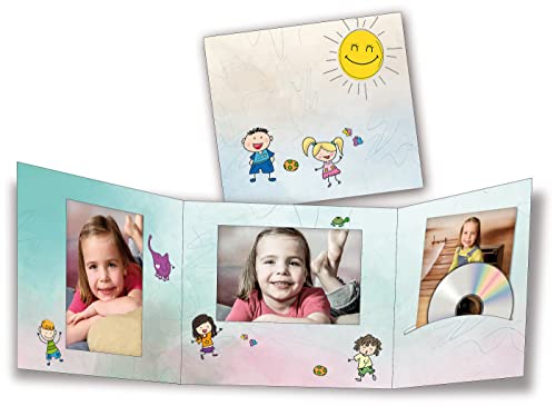 Foto-Profi-Shop Zientarra 5 STK. Portraitmappe 3-teilig für 13x18 Fotos & CD im Design Kids Fotomappe Leporello für Studio, Kindergarten, Schule von Foto-Profi-Shop Zientarra