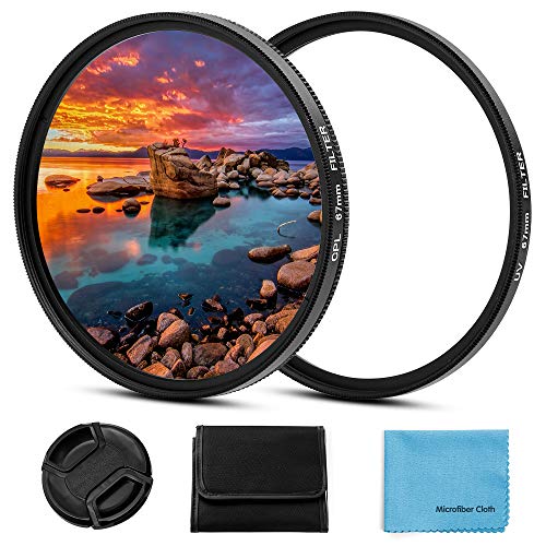 55mm Filter Kit,Fotover 55mm UV CPL Filter Set Universal UV Schutzfilter Zirkular Polarisationsfilter mit Mitte Pinch Objektivdeckel für Canon Nikon Sony Pentax Olympus Fuji Kamera von Fotover