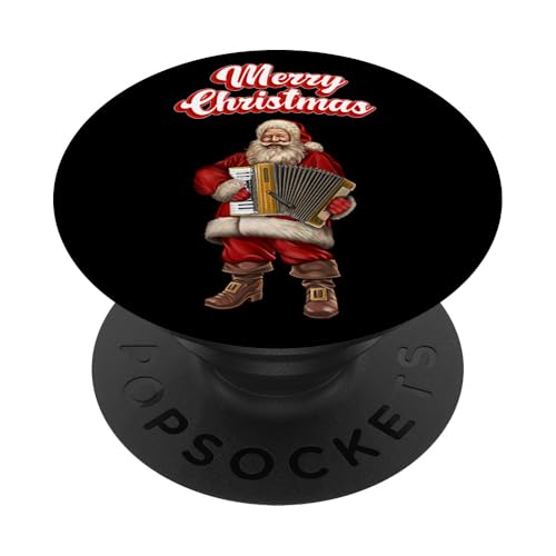 Akkordeon Cheer as Santa Brings a Festive Christmas Melody PopSockets Klebender PopGrip von Fox Republic Design