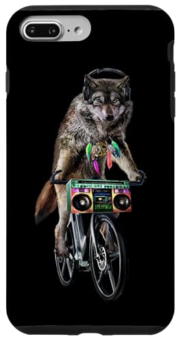 Hülle für iPhone 7 Plus/8 Plus Hippie Wolf Reitrad mit Boombox und Kopfhörer von Fox Republic Design