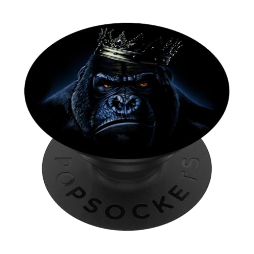 Königlicher Gorilla trägt eine Krone PopSockets Klebender PopGrip von Fox Republic Design