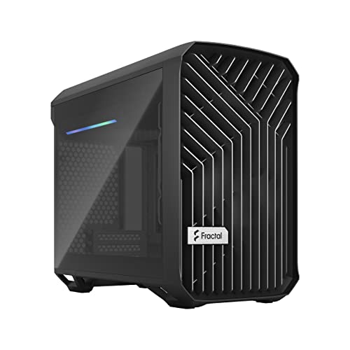 Fractal Design Torrent Nano Black - Dark tint tempered glass side panels - Open grille for maximum air intake - 180mm PWM fan included - Type C - mITX Airflow Mini Tower PC Gaming Case von Fractal Design