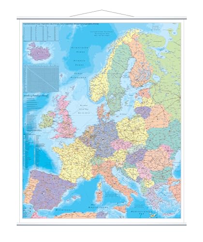 FRANKEN Kartentafel Europa, 1:3.600.000, beschreibbar, trocken abwischbar, mit Metallleisten, rollbar, zur Wandbefestigung, 137 x 97 cm, KAM700 FRANKEN Kartentafel Europa, 1:3.600.000, beschreibbar, trocken abwischbar, mit Metallleisten, rollbar, zur Wandbefestigung, 137 x 97 cm, KAM700 von Franken