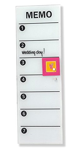 Franken GTM206009 Glastafel Memo (inklusive 2 Magnete, 20 x 60 cm) weiß von Franken