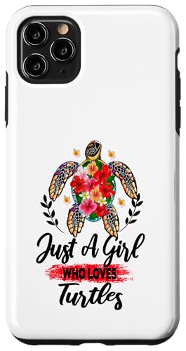 Hülle für iPhone 11 Pro Max Frauen nur ein Mädchen,das Turtles Schildkrötengrafiken von Frauen Blumenblumen Boho Grafik