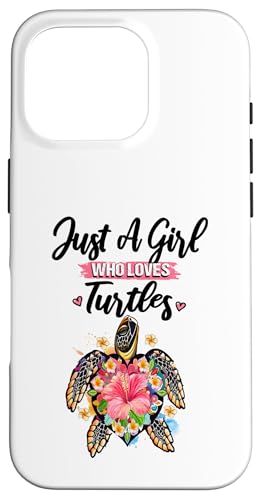 Hülle für iPhone 16 Pro Frauen nur ein Mädchen, das Turtles Lustige Schildkröten von Frauen Blumenblumen Boho Grafik