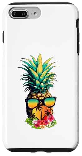 Hülle für iPhone 7 Plus/8 Plus Lustige Ananas Strandliebhaber Tropische Blumenananas von Frauen Blumenblumen Boho Grafik