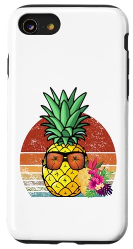 Hülle für iPhone SE (2020) / 7 / 8 Lustige Ananas Strandliebhaber. Tropische Blumenananas von Frauen Blumenblumen Boho Grafik