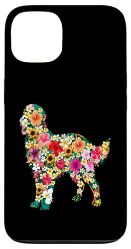 Hülle für iPhone 13 Damen Blumen Golden Retriever Hundeliebhaber Grafik von Frauenhundliebhaber stechen lustig