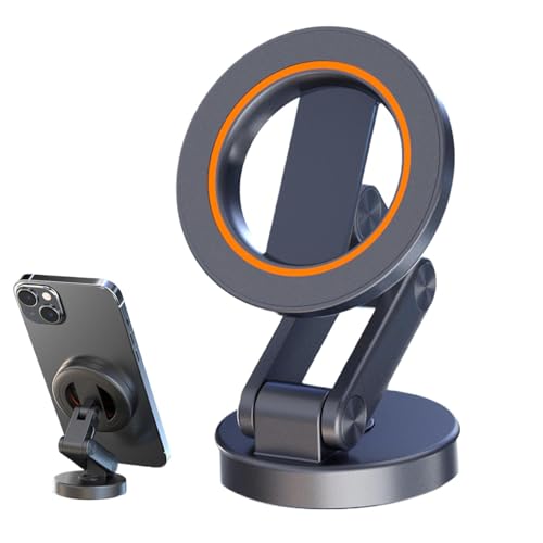 Fravsiu Magnetic Car Phone Holder, Folding Dashboard Ring Mount with 360-Degree Rotation, Cell Phone Holder for Dashboard Mount Compatible with Most Smartphones, Strong Magnetic Grip for Secure Hold von Fravsiu