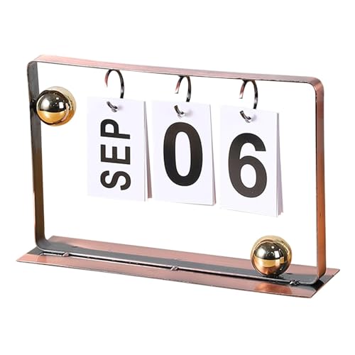 Perpetual Desk Calendar, Stand Up Metal Calendar, Flipping Desk Calendar, Reusable Desk Calendar, Iron Art Calendar, stand-up metal perpetual desk calendar with large display for home and kitchen deco von Fravsiu