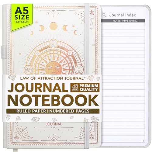 Freedom Mastery Law of Attraction Journal - liniertes Papier, nummerierte Seiten, 100gsm elfenbeinweißes Papier, Notizbuch mit Stifthalter, A5 Gebundene Ausgabe von Freedom Mastery