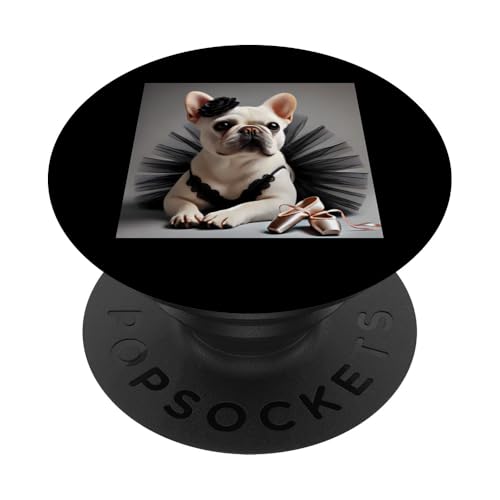 Französische Bulldogge Shirt Ballerina Ballettliebhaber Tänzerin Frenchie PopSockets mit austauschbarem PopGrip von French Bulldog Gifts and Doggie Shirts