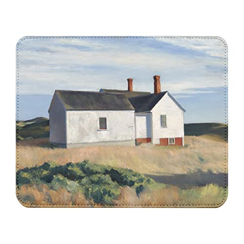 Ryder's House Edward Hopper Mauspad, Leder-Optik, 22 x 18 cm von French Unicorn