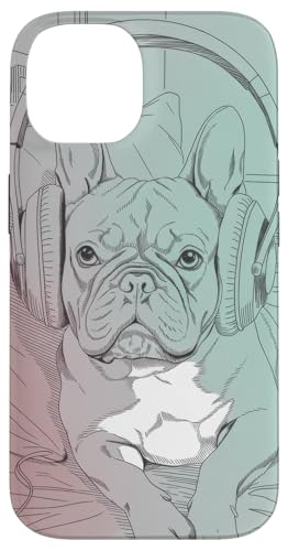 Französische Bulldoggen Kopfhörer Bullenliebhaber Mütter Hülle für iPhone 14 von Frenchie