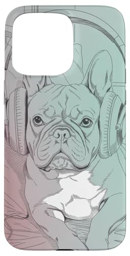 Französische Bulldoggen Kopfhörer Bullenliebhaber Mütter Hülle für iPhone 15 Pro Max von Frenchie