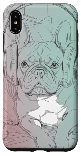 Französische Bulldoggen Kopfhörer Bullenliebhaber Mütter Hülle für iPhone XS Max von Frenchie