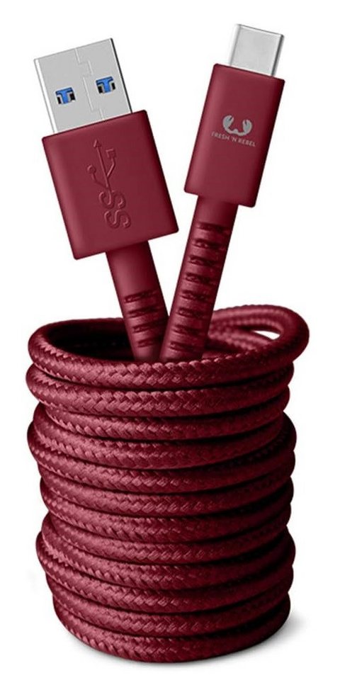 Fresh 'n Rebel Fresh'n Rebel "Fabriq" USB-C Kabel 3m Ruby USB-Kabel, USB-A, USB-C (300 cm) von Fresh 'n Rebel