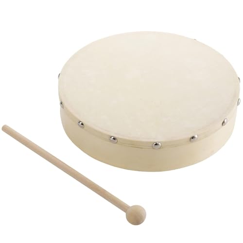 Handtrommel - Rahmentrommeln | Musical Drum Percussion Instrument | Holztrommel mit Trommelstock | Trommelset für Kleinkinder 1-3 | frühes Lernspielzeug, Partyzubehör für die Schule zu Hause von Frfik