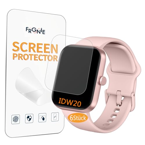 Frgnie Schutzfolie Kompatibel für Fitpolo IDW20 Smartwatch (6 Stück) Flexibel TPU, Kompatibel für Yoever, TOOBUR 1,91" Fitnessuhr, Hülle Blasenfreie Displayschutzfolie von Frgnie