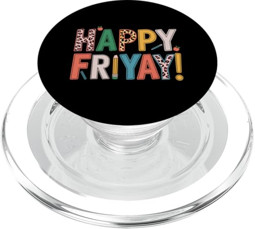 Happy Friyay Teacher School Friday Happy Friyay PopSockets PopGrip für MagSafe von Friyay Gifts for Women Teacher and Men