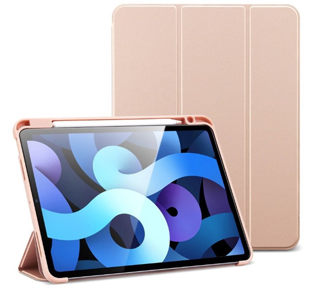 Kevin Frotscher (FroShop) Tablet-Hülle Schutzhülle für Apple iPad 10.9" 10. Generation aus 2022 Wake Up Sleep, Hülle Etui Smart Cover Tasche - Farbe ROSE GOLD inkl. STIFTHALTER von Kevin Frotscher (FroShop)