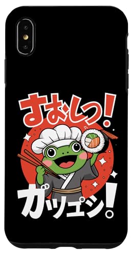 Hülle für iPhone XS Max Japanischer Frosch isst Sushi Chef Kawaii Ramen Anime von FrogAxis1