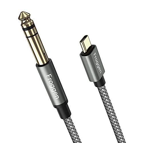 Froggen USB Typ C Klinke auf 6.35mm Klinke Kabel Aux Adapter Stereo ​Audio Gold-Plated Kabel Digital Kabel Unterstützt für Mischpult, Mikrofon, Recorder, Mixer, Verstärker usw. von Froggen