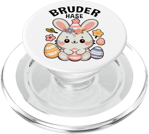 Bruder Hase Niedlicher Osterhase wünscht Frohe Ostern PopSockets PopGrip für MagSafe von Frohe Ostern mit Osterhase