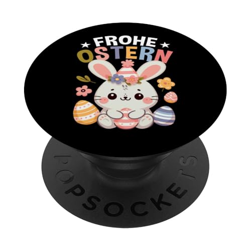 Frohe Ostern Niedlicher Osterhase wünscht Frohe Ostern PopSockets Klebender PopGrip von Frohe Ostern mit Osterhase