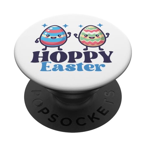 Hoppy Easter Niedliche Ostereier wünschen Frohe Ostern PopSockets Klebender PopGrip von Frohe Ostern mit Osterhase